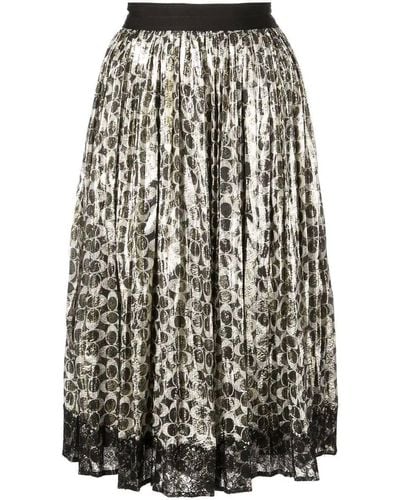 COACH Metallic Pleated Skirt
