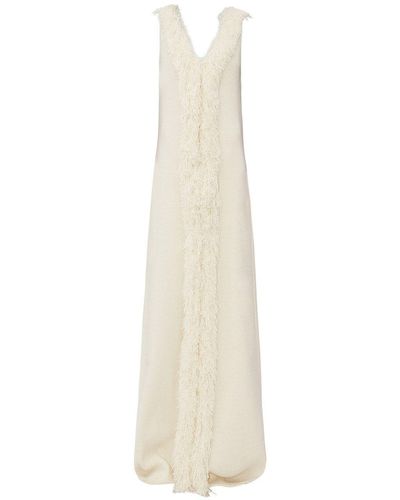 Bottega Veneta Sleeveless Fringe Maxi Dress - White