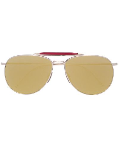 Thom Browne Pilot-frame Mirrored Sunglasses - Metallic