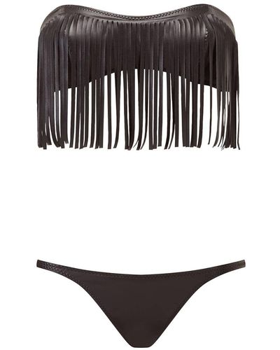 Lisa Marie Fernandez Natalie Brown Fringe Bikini - Black