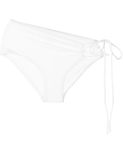 Christopher Esber Asymmetric Ruched High Side-tie Bikini Brief - White