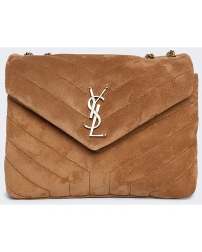 SAINT LAURENT Nubuck Suede Quilted Maxi Icare Shopping Tote Beige 1292297