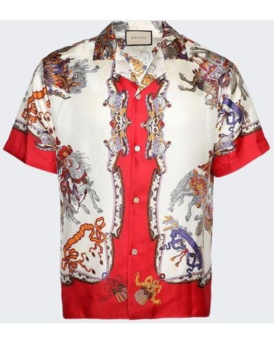Gucci Patterned Vacation Shirt - Red