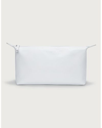 The White Company Leather Wash Bag - White