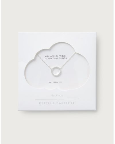 The White Company Estella Bartlett Pave Stone Circle Necklace - Brown
