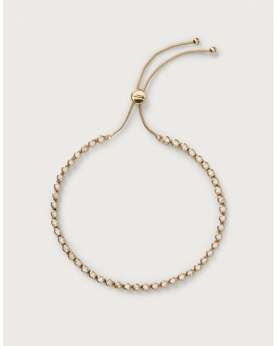 The White Company Gold Plated Set Stone Friendship Bracelet - Natural