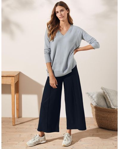 The White Company Double Jersey Pull On Crop Pants - Blue