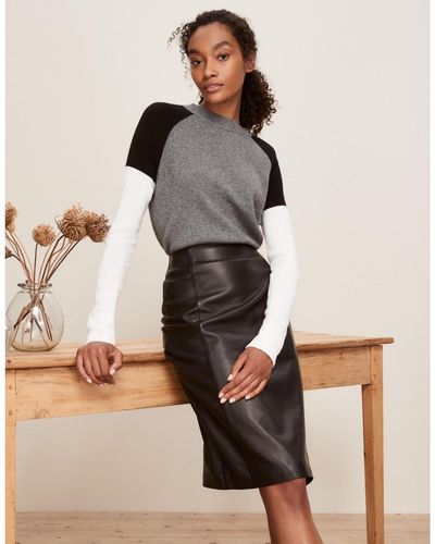 Womens Leather Look Split Back Tube Midaxi Skirt  Boohoo UK
