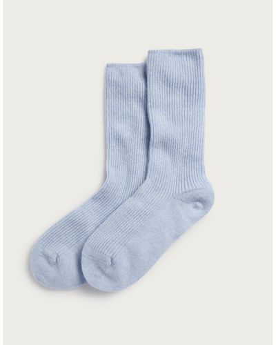 The White Company Cashmere Bed Socks - Blue