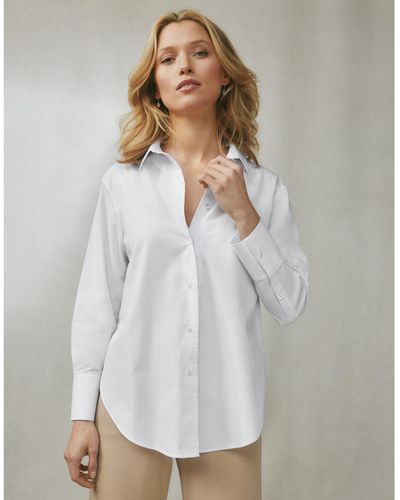 The White Company Oversized Cotton Poplin Shirt - White