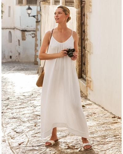 The White Company Strappy Double Organic Cotton Maxi Dress - Natural