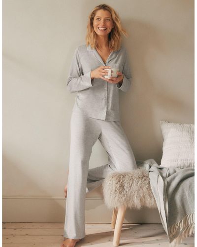 The White Company Classic Piping-detail Jersey Pajama Set - Multicolor