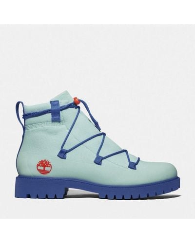 Timberland X Suzanne Oude Hengel Future73 Knit 6 Inch Boot In Teal, Teal, Size: 3.5 - Blue