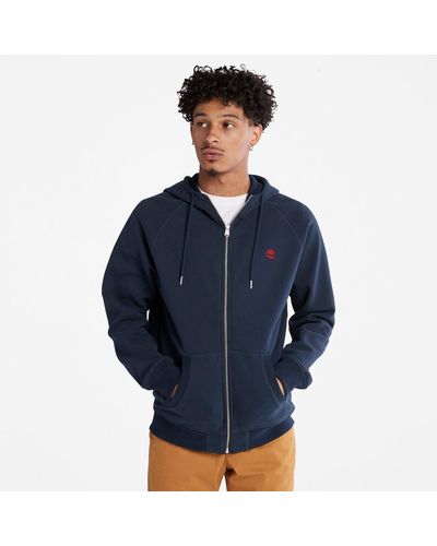 Timberland Exeter River Zip-front Fleece Hoodie - Blue