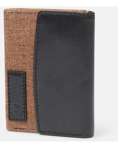 Timberland Canvas And Leather Billfold Wallet - Black