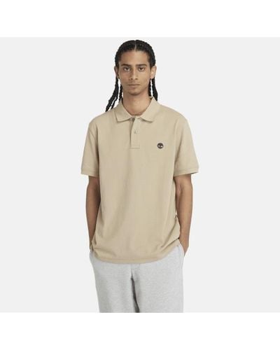 Timberland Millers River Piqué Polo Shirt For Men In Beige, Man, Beige, Size: L - Natural