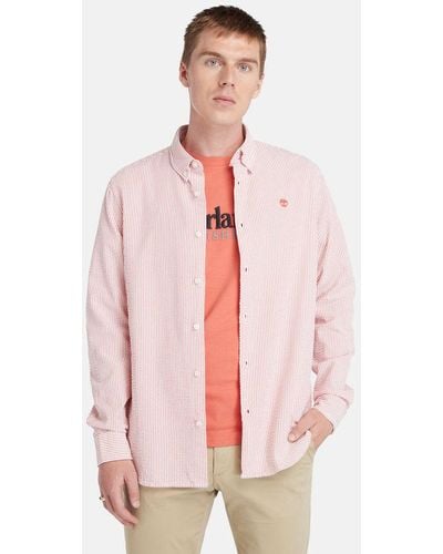 Timberland Striped Seersucker Shirt - Pink