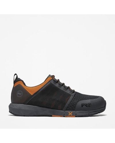 Timberland Radius Alloy-toe Work Shoe For Men In Black And Orange, Man, Black, Size: 6