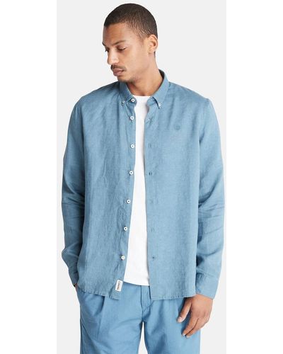 Timberland Mill River Slim-fit Linen Shirt - Blue