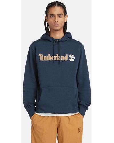 Timberland Linear Logo Hoodie - Blue