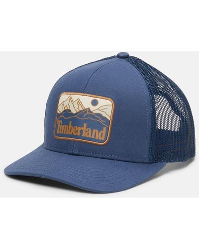 Timberland Mountain Line Patch Trucker Hat - Blue