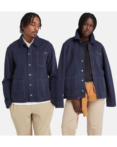 Timberland All Gender Cotton Hemp Denim Chore Jacket - Blue