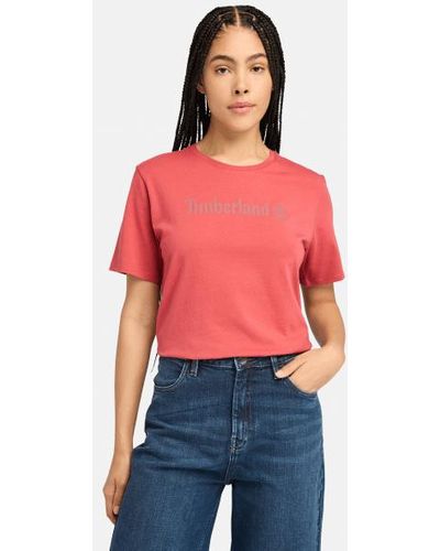 Timberland Northwood Short-sleeve T-shirt For Women In Pink, Woman, Pink, Size: L - Red