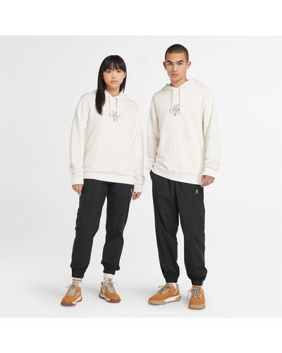 Timberland All Gender Front Graphic Hoodie - White