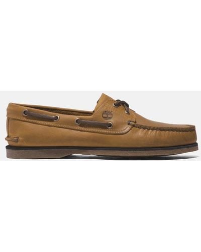 Timberland Classic Leather Boat Shoe For Men In Yellow, Man, Yellow, Size: 6 - Brown