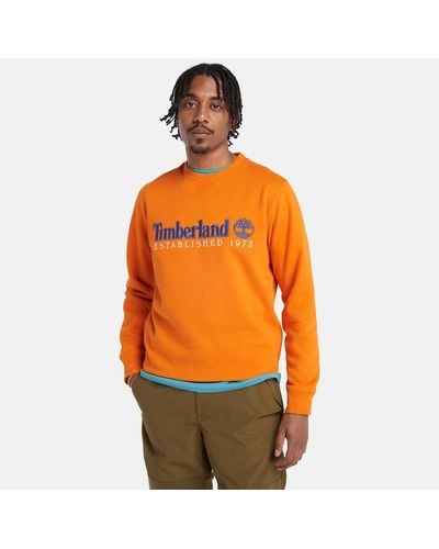 Timberland Est. 1973 Logo Crew Sweatshirt - Orange