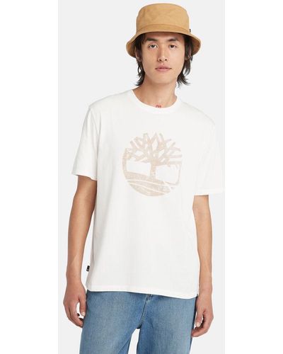 Timberland Garment Dye Logo Graphic T-shirt - White