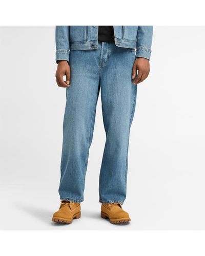 Timberland Relaxed Denim Trousers With Refibra Technology - Blue