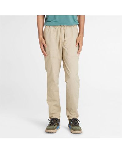 Timberland Garment Dye Poplin Jogger Trousers - Natural