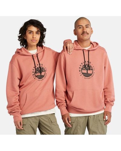 Timberland All Gender Logo Hoodie With Lyocell And Refibra Technology - Orange