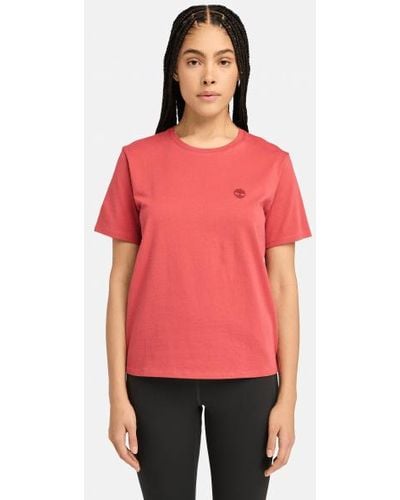 Timberland Dunstan Short-sleeve T-shirt For Women In Pink, Woman, Pink, Size: L - Red