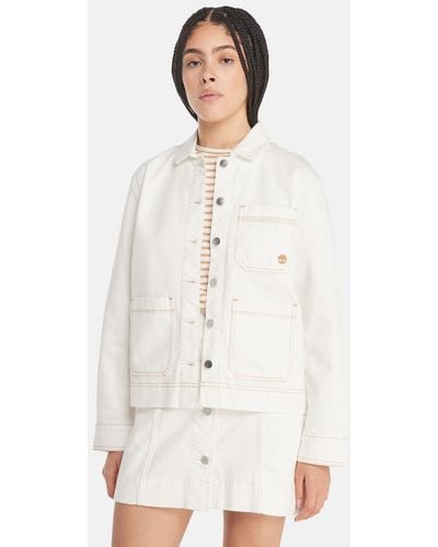 Timberland Kempshire Denim Chore Jacket With Refibra Technology - White
