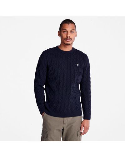 Timberland Phillips Brook Cable-knit Crew Jumper - Blue