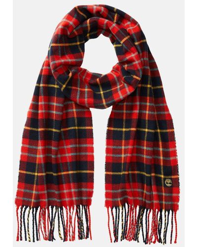 Timberland Cape Neddick Check Scarf With Gift Box - Red