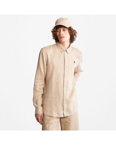 Timberland Mill River Slim-fit Linen Shirt - Natural