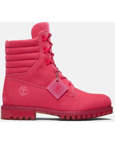 Timberland Jimmy Choo X 6 Inch Puffer-collar Boot - Red