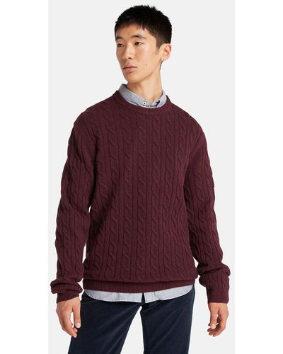 Timberland Phillips Brook Cable-knit Crew Jumper - Red