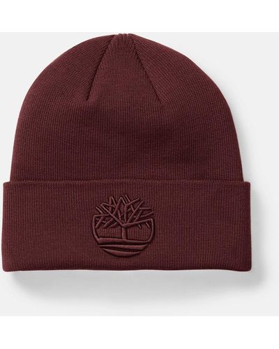 Timberland Tonal 3d Embroidery Beanie - Red