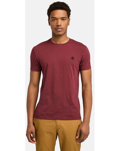 Timberland Oyster River Chest Logo Short Sleeve T-shirt Slim - Red