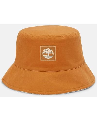 Timberland Reversible Bucket Hat With High Pile Fleece Lining - Brown