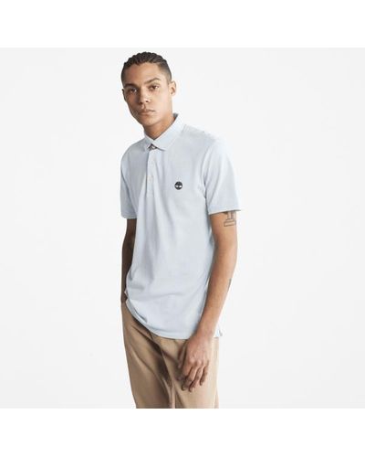 Timberland Baboosic Brook Slim-fit Oxford Polo For Men In Light Blue, Man, Light Blue, Size: S
