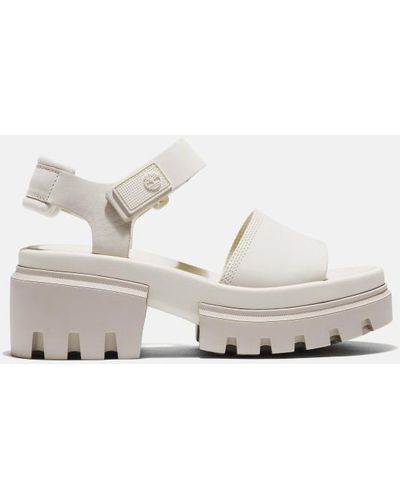 Timberland Everleigh Two-strap Sandal For Women In White, Woman, White, Size: 3.5