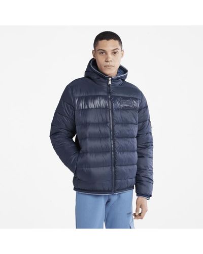 Timberland Garfield Midweight Hooded Puffer Jacket For Men In Navy, Man, Navy, Size: S - Blue