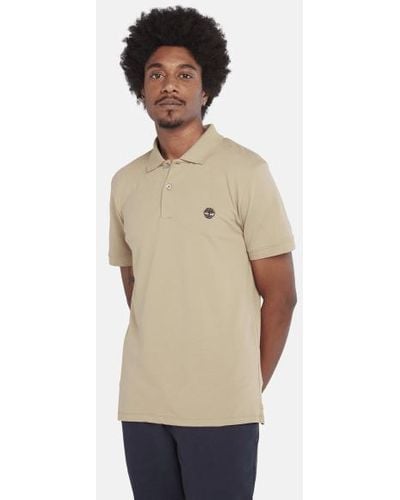 Timberland Merrymeeting River Stretch Polo Shirt For Men In Beige, Man, Beige, Size: L - Natural
