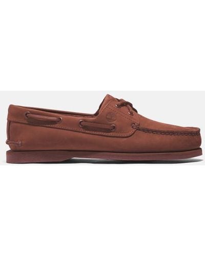 Timberland Classic Leather Boat Shoe For Men In Dark Red, Man, Red, Size: 6