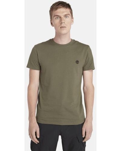 Timberland Dunstan River Slim-fit T-shirt For Men In Dark Green, Man, Green, Size: 3xl